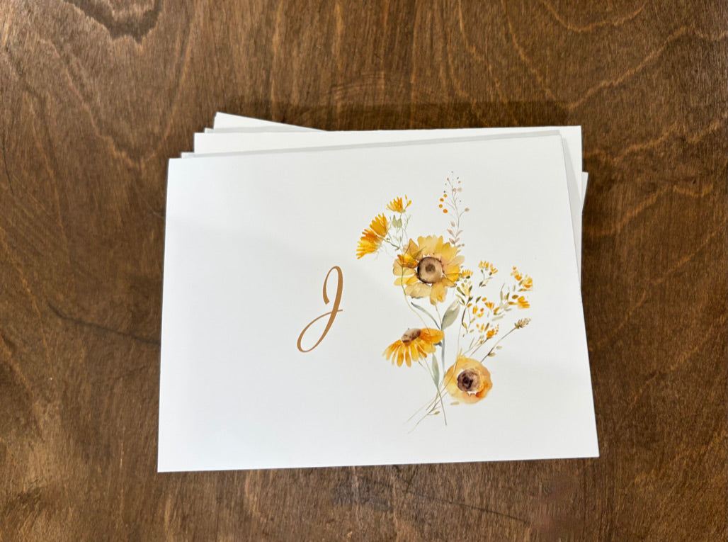 Sunflower Personalized Note Cards