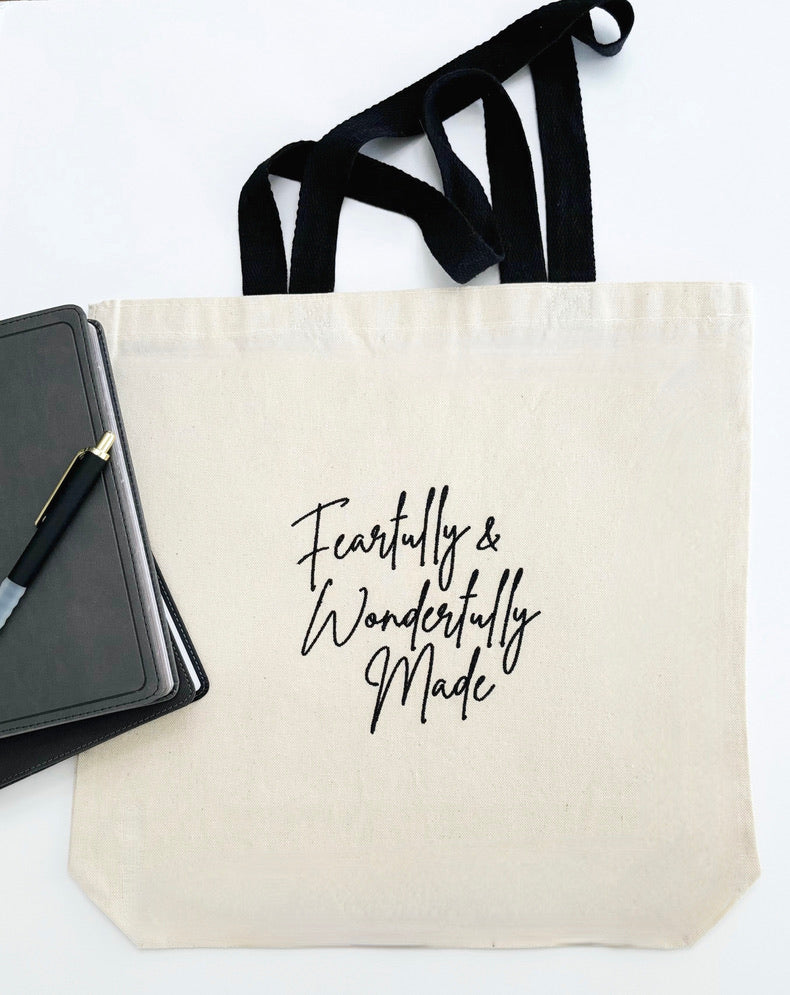 Fearfully Made Embroidered Tote