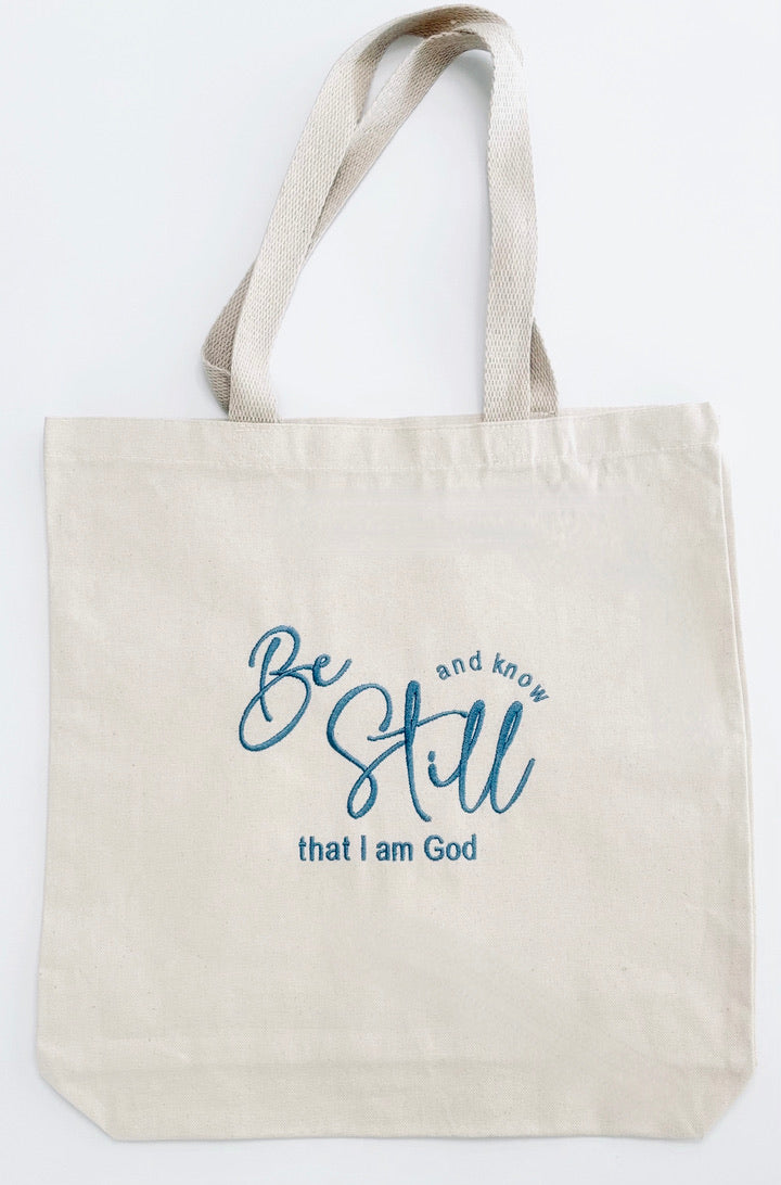 Be Still Embroidered Tote