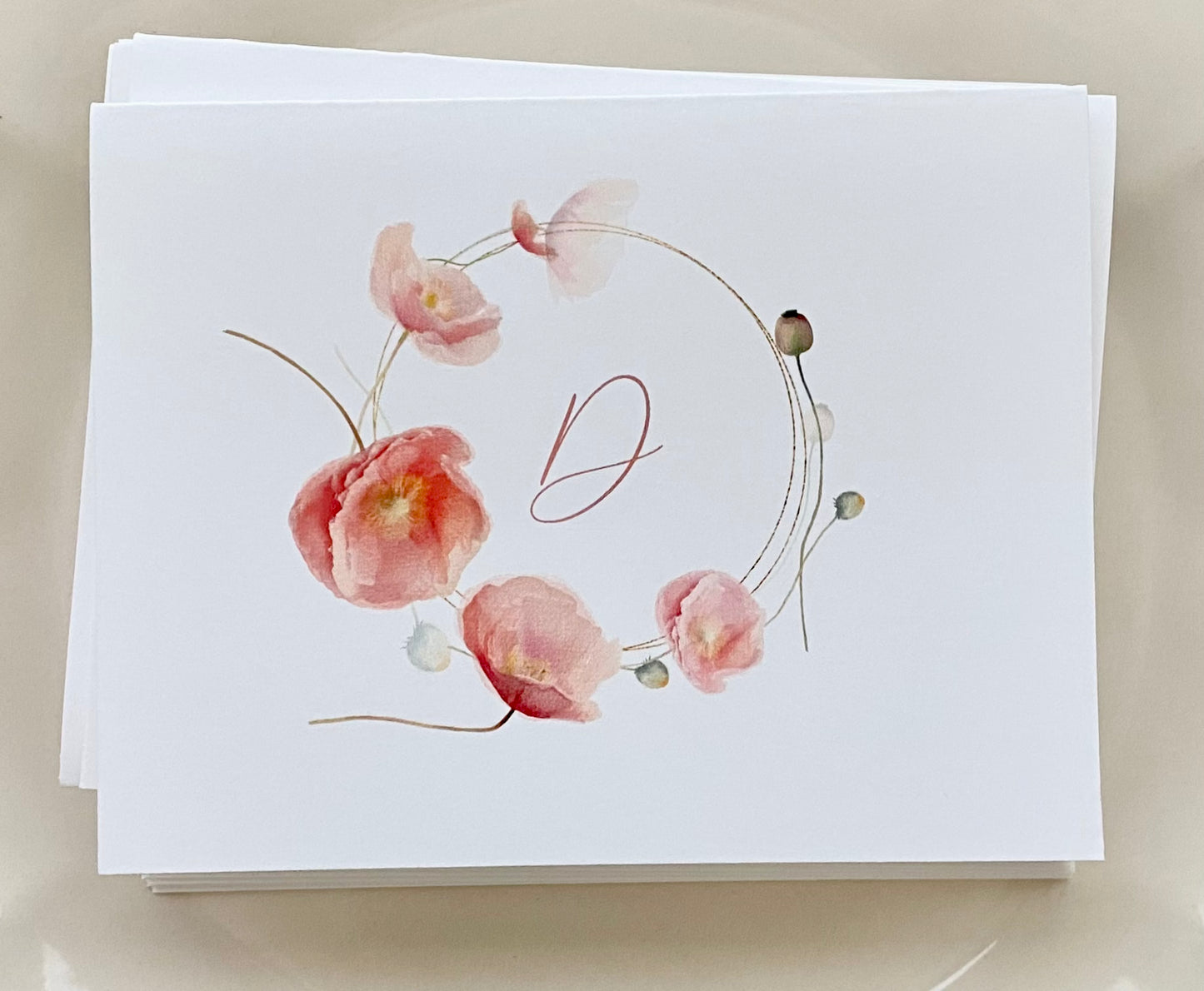 Poppy Personalized Note Cards