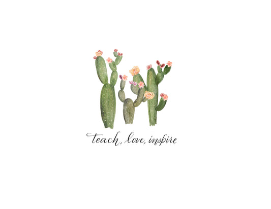 Cactus Teacher Note Cards